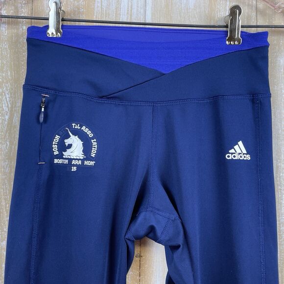 Women's Adidas 2015 Boston Marathon Blue Leggings Size X-Small - Picture 4 of 15